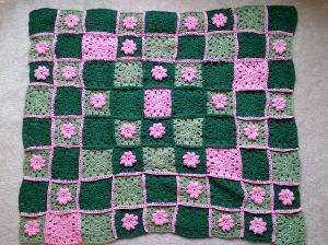 pink green throw